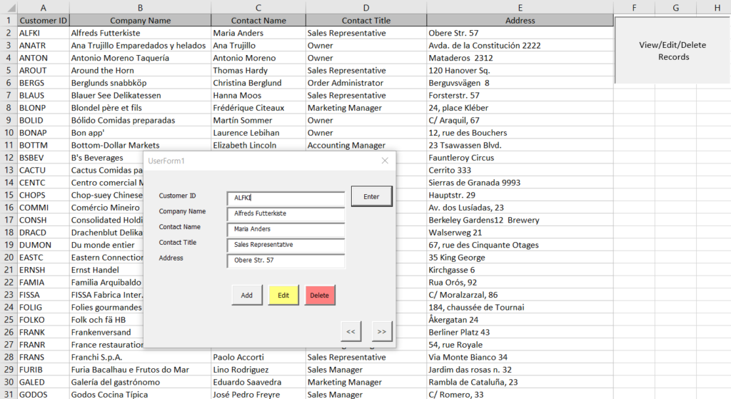 Excel Userform Add Edit Delete The Best Free Excel VBA Tutorials